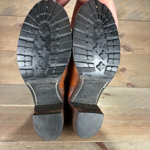 frye sabrina womens size 9 shoes brown leather slip on heel ankle chelsea boots - Picture 7 of 9